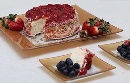 Gac Large 13 Inch Tempered Glass Tray Square Glass Platter Break And Chip Resistant – Oven/Microwave Safe – Dishwasher Safe – Decorative Paisley Pattern Plate, Glass Serving Tray #TOP3