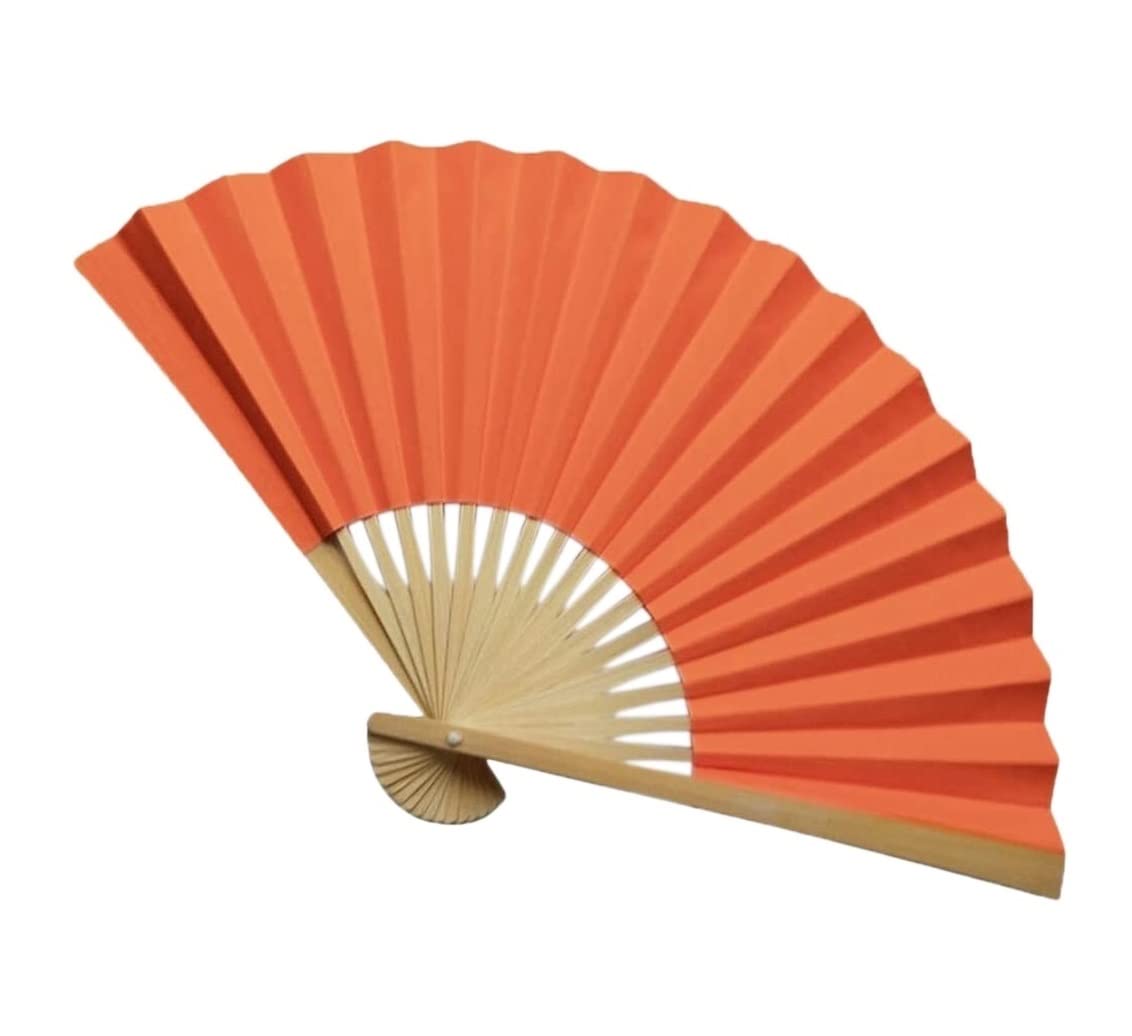 Display Fans Traditional Chinese Fans Hand Held Paper Bamboo Folding Handheld Folded Fan Hand Held(B)