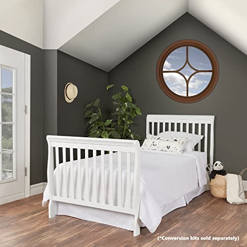 Dream On Me Aden 4-In-1 Convertible Mini Crib In White, Greenguard Gold Certified, Non-Toxic Finish, New Zealand Pinewood, With 3 Mattress Height Settings #TOP7
