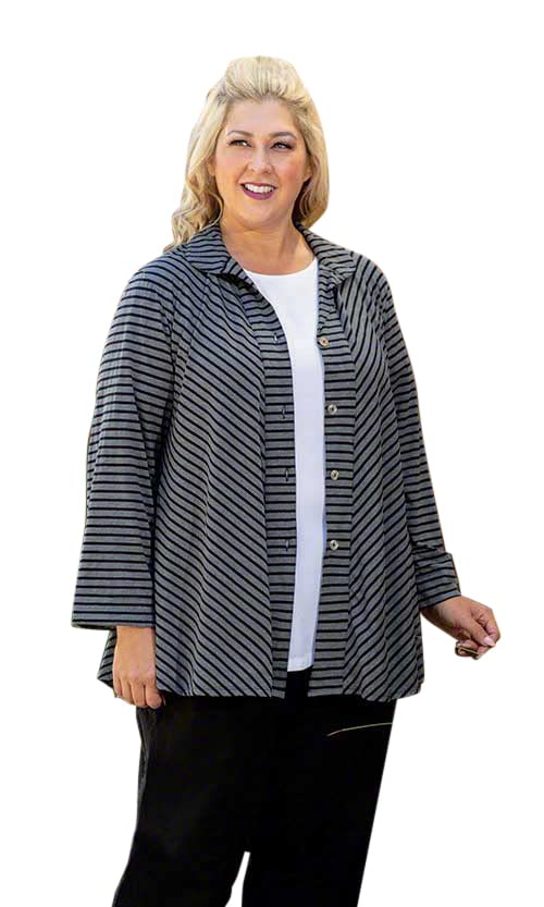 On the Plus SidePlus Size Long Sleeve Gemma Shirt Jacket