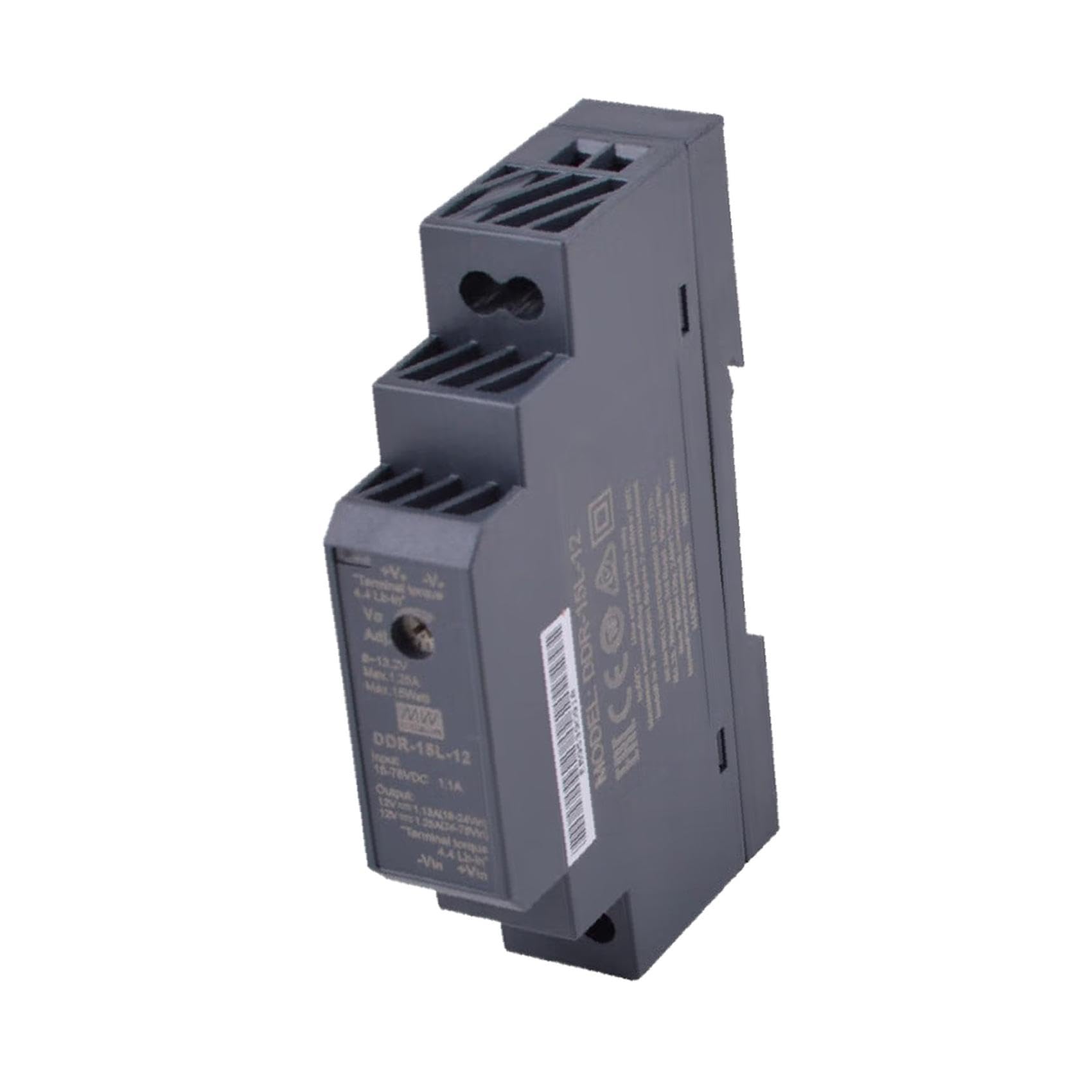 TorqCali DDR-15L-12 15W DC-DC Converter 12V Constant Current DIN Rail Mount Power Supply for Industrial Control, Automation, Telecom