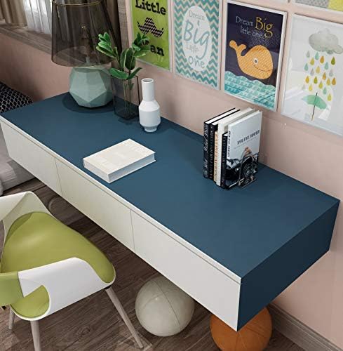 Livelynine Blue Wallpaper Self Adhesive Wallpaper for Walls Boys Wallpaper for Bedroom Teenager Adults Teal Wallpaper for Living Room Bathroom Navy Wallpaper for Kitchen Washable Vinyl Film 40CMx2M