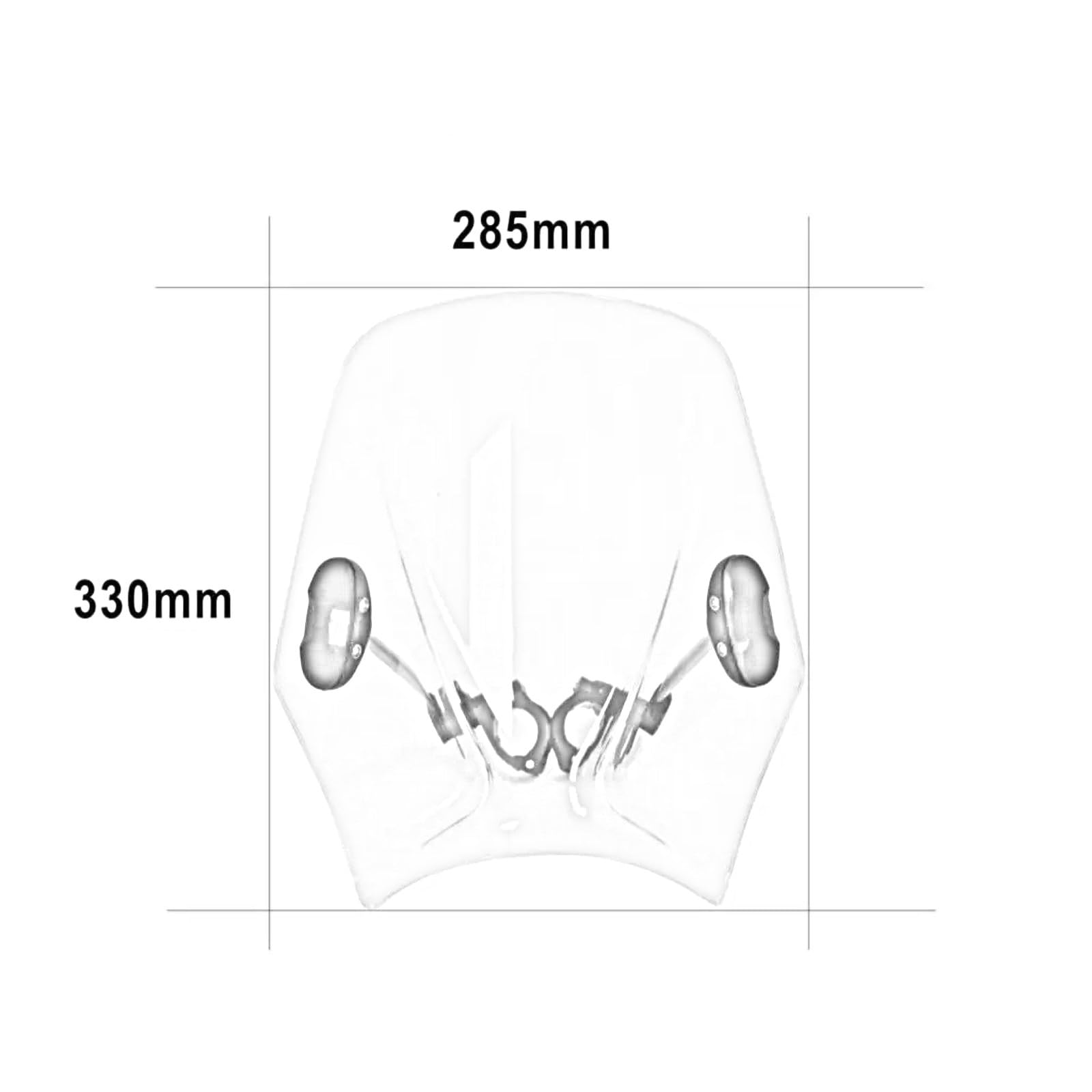Cúpula Touring Compatible con Macbor para Eight Mile 500 para Scrambler para Street 2022-2024 Parabrisas De Motocicleta Redondo para Bicicletas De Calle Parabrisas Scree(Black)