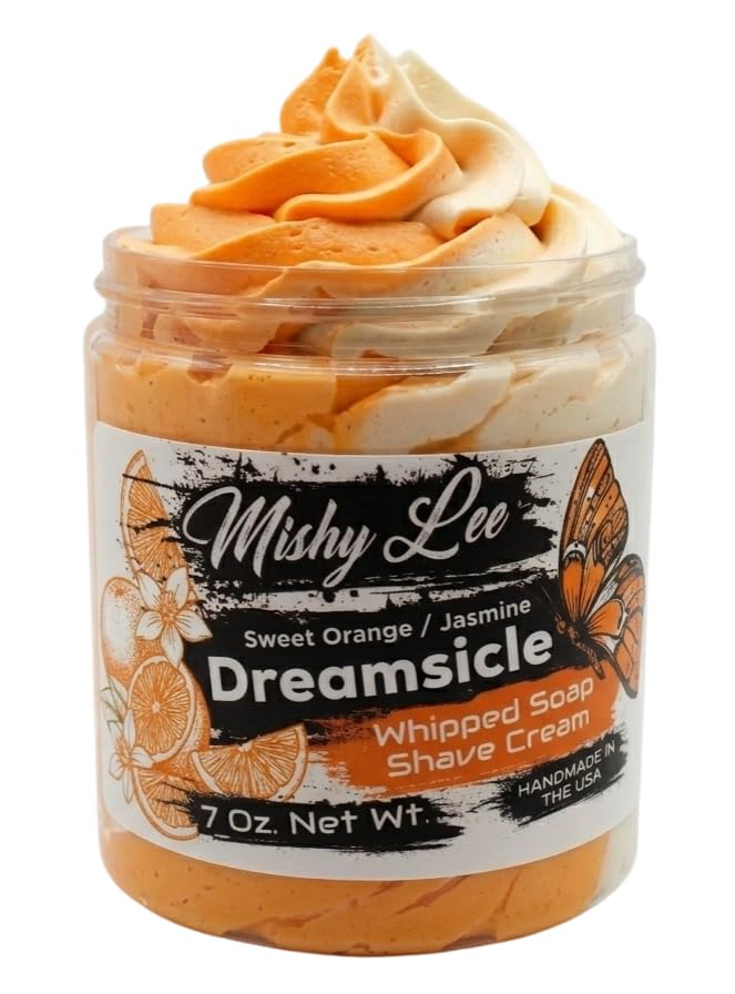 Dreamsicle Orange and Jasmine Whipped Soap and Shave Cream Paraben-Free Sensitive Skin Moisturizing - 7 Oz.