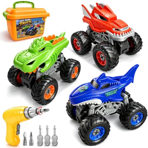 WootoyCar Take Apart Monster Truck Toys for 3 4 5 6 7 Year Old Boys Gifts