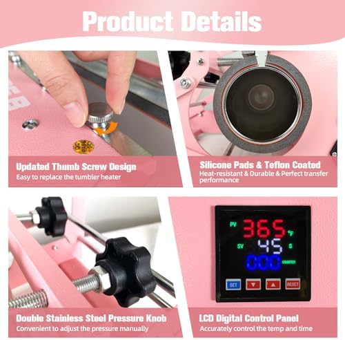 BetterSub 3in1 40 OZ Tumbler Mug Heat Press Machine 30 OZ 20 OZ 16 OZ Sublimation Straight Skinny Tumbler Mug,11 OZ 15 OZ 16 OZ Sublimation Mug Heat Transfer — 사진 6