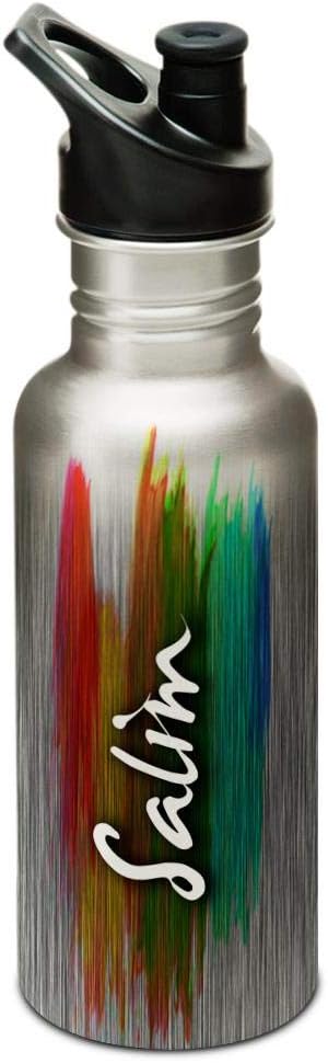 Hot Muggs® "Salim" Me PaintBrush Stainless Steel Sports Cap Water Bottle, 600ml