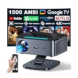 Videoprojecteur【1500 ANSI/Auto Focus/360° Rotation】 XIWBSY Projecteur Video Google TV/Contrôle Vocal, WiFi 6 Bluetooth 5.3, Retroprojecteur 4K Supporté 38000...