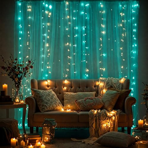 Image of Special You Canopy Tent for Decoration, Canopy for Bedroom, Unstitiched Turquoise net Cloth for Decoration 5 mtr Long, Aesthetic Room Decor, Backdrop for Decorations
