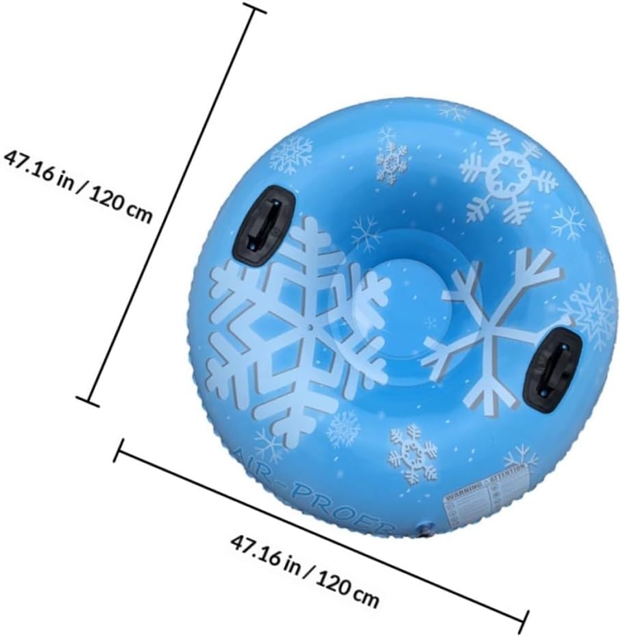 Kichvoe Inflatable PVC Snow Tube and Snow Sled Thickened Heavy-Duty Cold-Resistant Sledding Tube with Reinforced Bottom for Winter Outdoor Sports and Adult Skiing Fun