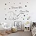 Vinyl Wall Decor Fly Dumbo Dream Big Little One Wall Sticker Cute Elephant Stars Mural Kids Baby Room Decoration Stickers LY1610 (Grey)