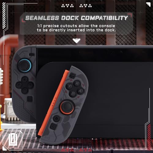 Image of Geekshare PC Slim Protective Case Compatible with NS2, Detachable Shell with Shock-Absorption and Anti-Scratch Hard Cover - Black Cyber Mecha
