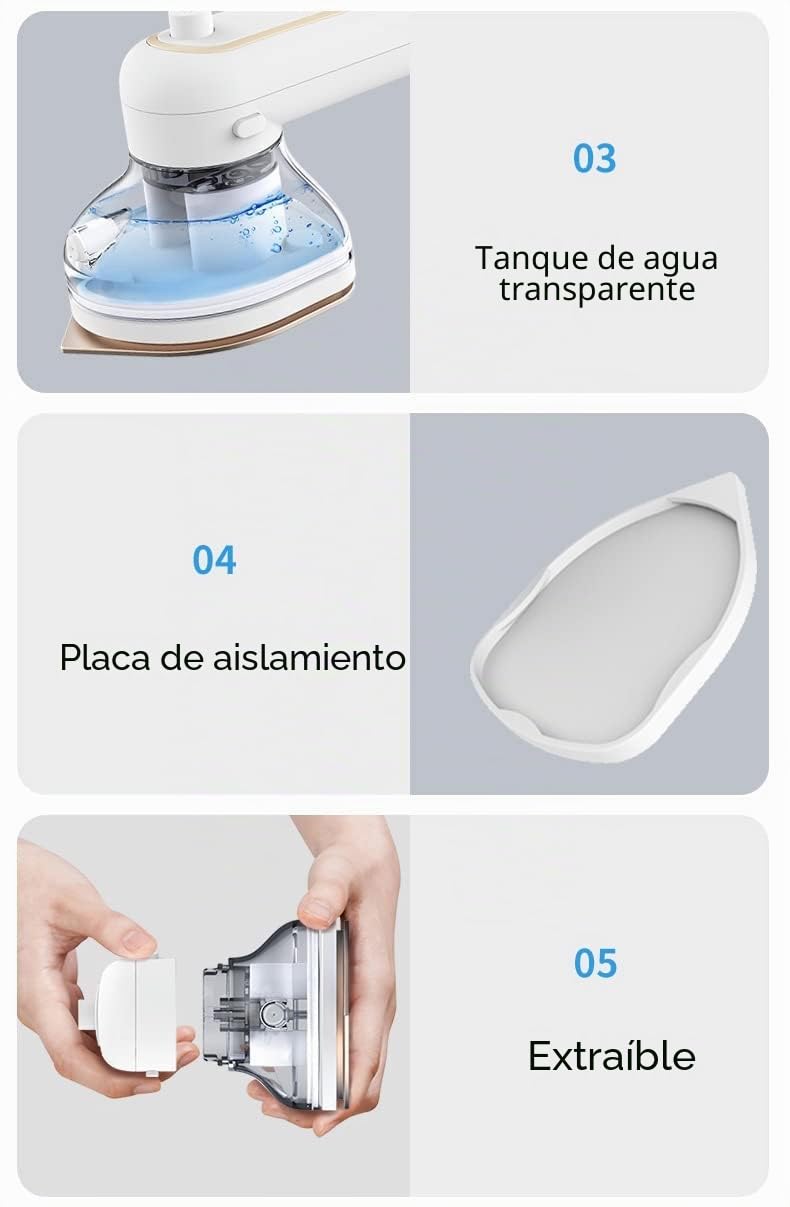 Planchas De Vapor - Plancha De Viaje Inalámbrica Mini Portátil Recargable USB De Viaje De Trabajo De 360 Grados