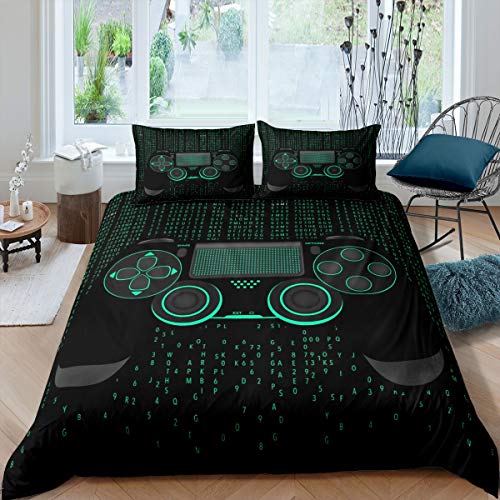 Videospiel Gamepad Bettwäsche Set 135x200cm Teens Game Controller Betten Set für Kinder Jungen Gamer Bettbezug Set Jugend Moderne Spielekonsole Action