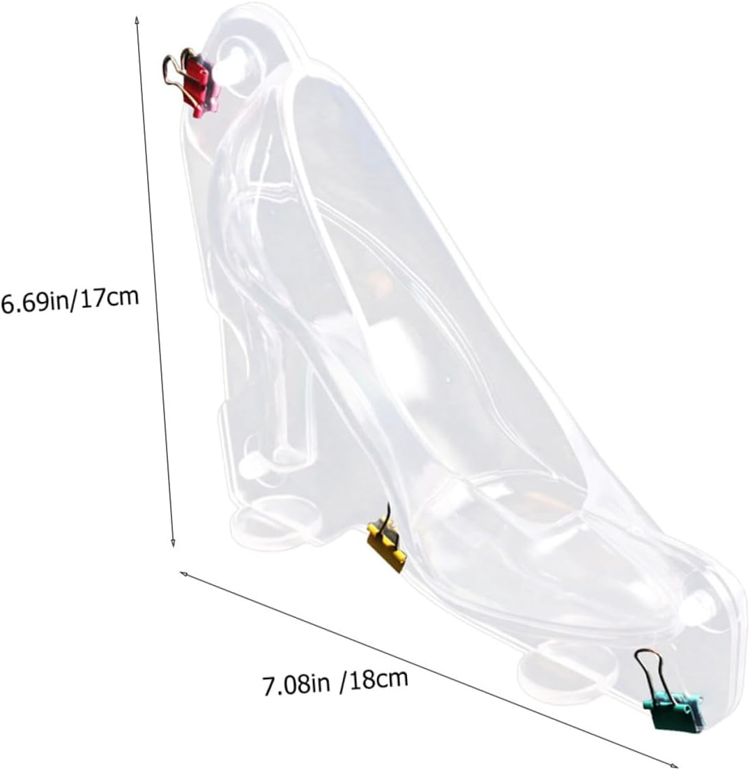 2pcs Clear High Heel Shoe Chocolate Mold Large Flexible Candy Baking Molds for Fondant Fudge DIY Candy Making Tear and
