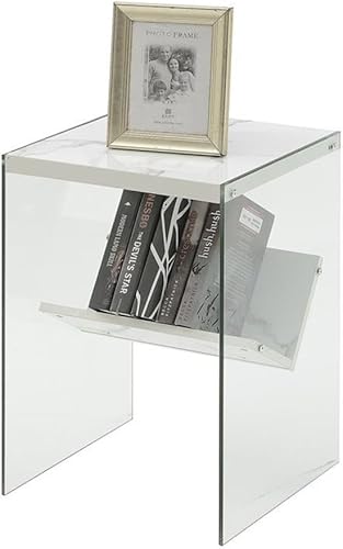 Miniatura 3 de Convenience Concepts SoHo Mesa auxiliar, mármol blanco sintético, 15.75 x 16.5 x 23.75 pulgadas Mármol blanco sintético,Arenisca /
