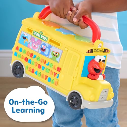 Sesame Street Elmo's Learn & Go School Bus Interactive Toy with Lights and Sounds, Toddlers Learn The Alphabet, Phonics, Numbers, Music, & More, Toy for Girls, Boys, Kids, Ages 2 and Up by Just Play