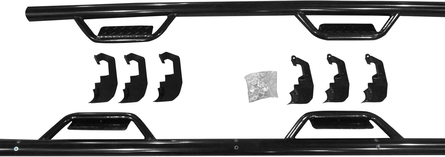 IKON MOTORSPORTS, Running Boards Compatible with 2007-2018 Chevy Silverado & GMC Sierra Crew Cab, 2PCS Black Side Step Bars Nerf Bars Added on Bodykit Replacement