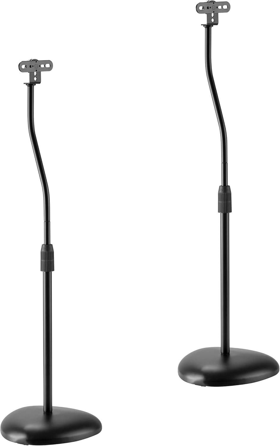 Mount-It! Universal Speaker Stands, Adjustable Height 30 to 40.8 Inches, Surround Sound Speaker Stands for Satellite and Bookshelf Speakers, Heavy-Duty Construction, Supports 10 lbs Each (1 Pair)