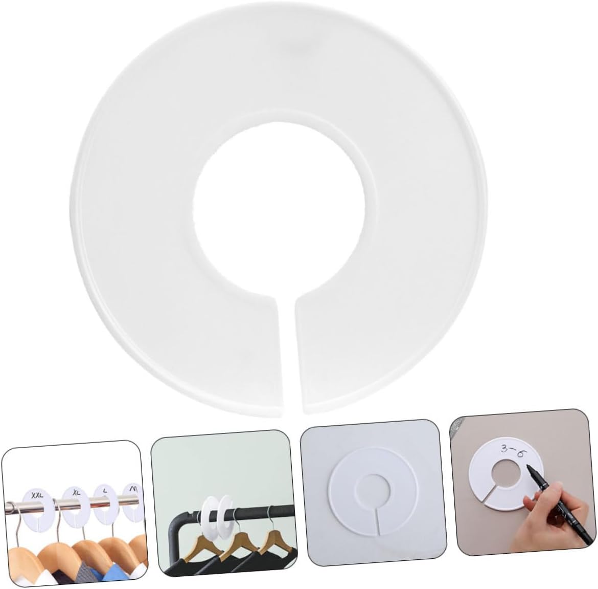 20pcs Clothes Hanger Dividers for Closet Organization Round Plastic Tags for Sorting Newborn Clothing for Nursery Wardrobe Management