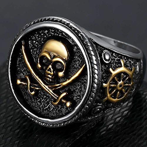Jude Jewelers Stainless Steel Antique Vintage Skull Pirate Knife Death Halloween Cocktail Party Biker Ring3