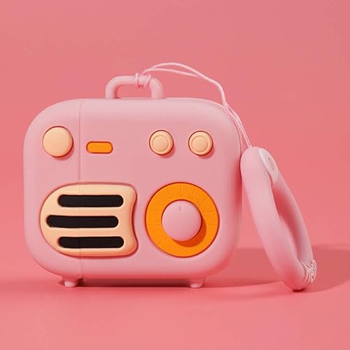 Compatible con funda de radio retro AirPods 2 y 1, funda protectora de silicona retro para AirPod 1/2, funda para gramófono, divertida funda Kawaii