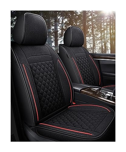 Housse de siège voiture en lin universelle Acura MDX CDX ZDX : couvre-siège auto noir 5 places