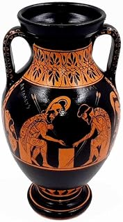 Red figure Pottery 22cm,Amphora showing Ajax and Achilles