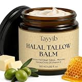 Tayyib Halal Tallow Balm, Manuka Honey and Grass-Fed Tallow Moisturizer for Face & Body – Unscented, Whipped smooth, absorbs fast, no heaviness, 4 oz