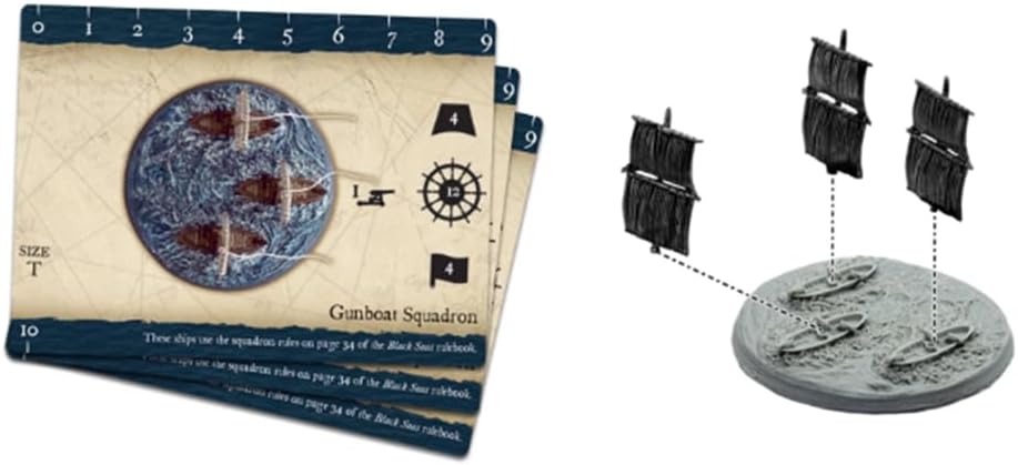 Warlord Black Seas The Age of Sail Gunboat Squadron for Black Seas Table Top Ship Combat Battle War Game 792410011