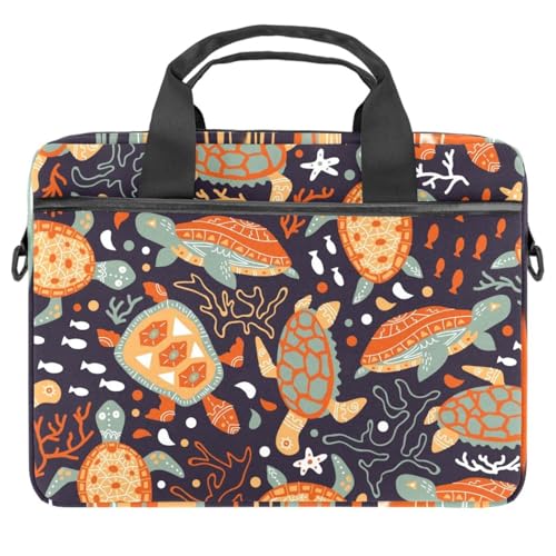 Housse PC portable 14 pouces antichoc avec bandoulière et motif coloré