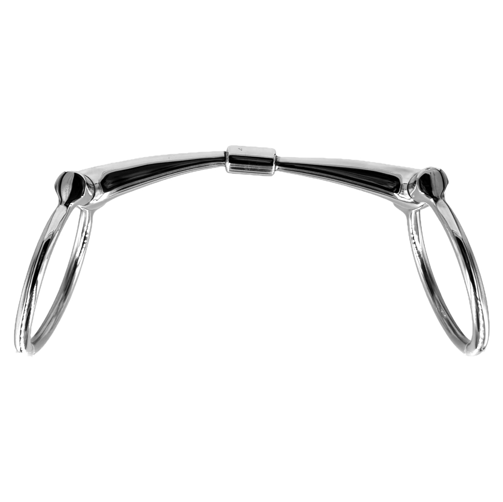 ES0244 D-Trense Doppelt Gebrochen mit Mittelzylinder Edelstahl 14mm, 13.5cm