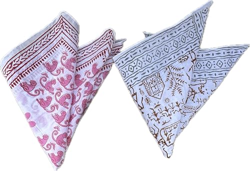 2 Set of Bandana 100% Organic Cotton Bandana Moselle, Bandana Scarf, Paisley Design Scarf, Unique Design Hand Printed Paisley Design Cotton Scarf, Cotton Bandana For Men and Women, Best Gift For4