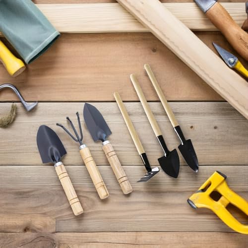 Set de 6 herramientas de jardín Toyvian para jardinería miniatura 7