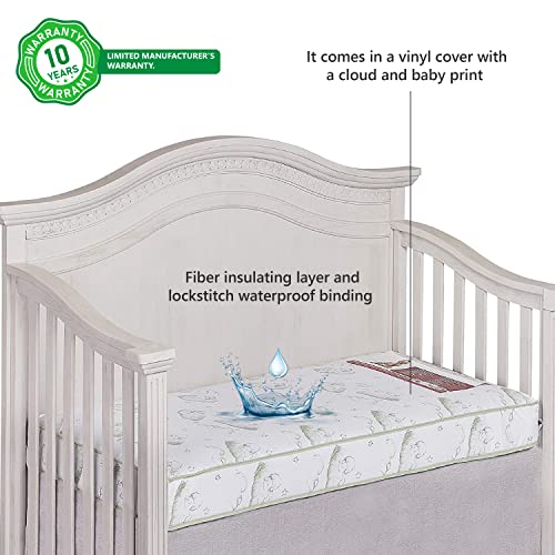 Dream On Me, Nirvana 6” 96 Coil Inner Spring Crib And Toddler Mattress I Waterproof I Green Guard Gold Certified I 10 Years Manufacture Warranty I Vinyl Cover I Made In The U.s.a #TOP3