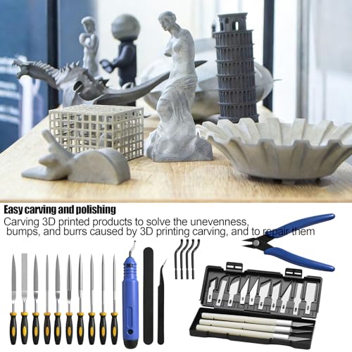 3D Printer Tool Kit, 32 PCS Professional Accessories Set, With Deburring Tool, For Cleaning, Maintenance, Sanding And Finishing Of 3D Prints, For Model Making, DIY And Professional Use - imagen 4
