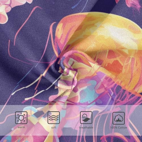 KLL Colorful Jellyfish Oil Painting Toddler Boy Cotton Briefs Underwear Breathable Undies3