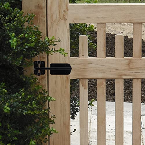 Heavy Duty Automatic Gate Latch, Self Locking Outswinging Pool Dog Gate Door Latches Gravity Security Latch With Cable Pull Gate Opener, Black #TOP4