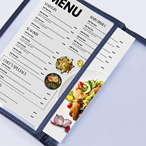 OSIMIG 1 Triple Fold A5 Menu Covers- with 9 Pack Single Page Menu Holders, Gold Protective Corners, Suitable for Restaurants, Bars and Cafes