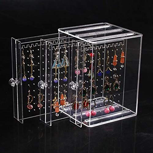 Thboxes Fashion Transparent Acrylic Jewelry Display Rack Earrings Ear Stud Holder Three Layers of Transparency