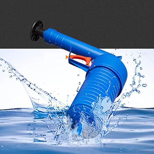 Desatascador manual de alta presión para inodoro, con tapón reemplazable para destapar inodoros, bañeras, desagües de piso y tuberías obstruidas (azul) miniatura 3