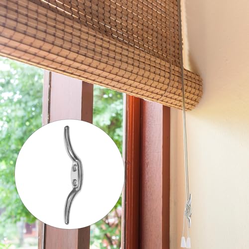 Miniatura 5 de Imikeya 4 Piezas Abrazadera De Cuerda Para Persianas Abrazadera De Cuerda De Cortina Cornamusa Para Kayak Listón De Cuerda Para Cortina Enrolladores De Cable Gancho Ventana Cortinas Metal