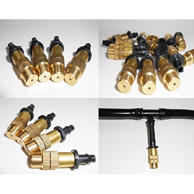 Mini Skater 12 set New copper adjustable spray nozzle spray atomization copper capillary effect take 47 factory Adjustable Irrigation Drippers Sprinklers Emitter Drip System on 1/4 Barb