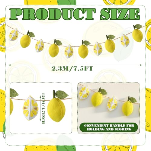 Glitinsel Felt 3D Lemon Garland Wool Lemon Ball Banner Birthday Decorations by Glitinsel - Used condition - Image 2