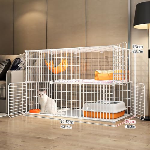 Cage pour chat modulaire facile à assembler avec une structure métallique - 8
