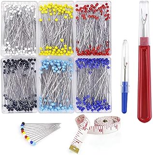 Biging 600 Pieces 6 Color Sewing Pins 38mm Multicolor Glass Ball Head Pins