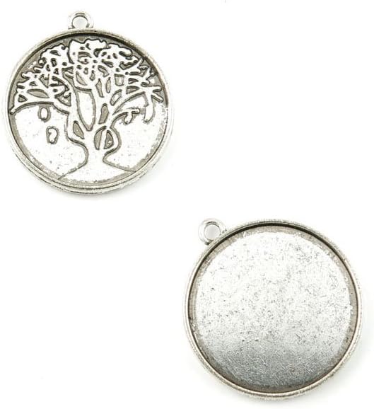 Jewelry Making Charms Retro Silver Tone for Necklace Pendant Bracelet Findings Vintage Bijoux Breloques Bulk S3SM2 Round Cabochon Base Blank