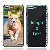 MXCUSTOM Custom Phone Case for Apple iPhone 8 Plus 7 Plus, Customized Personalized Anti-Scratch Tempered Glass Shockproof Soft TPU Cases with Photo Image Text Picture Design Cover (GHS-BK-P1)