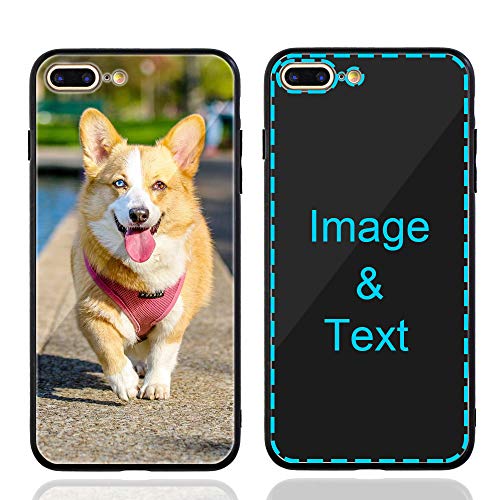 MXCUSTOM Custom Phone Case for Apple iPhone 8 Plus 7 Plus, Customized Personalized Anti-Scratch Tempered Glass Shockproof Soft TPU Cases with Photo Image Text Picture Design Cover (GHS-BK-P1)