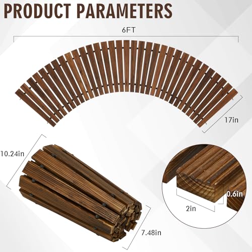 Coperat 6FT Wooden Garden Pathway,Outdoor Roll Out Decorative Curved Walkway,Weather-Resistant Patio Path,Non-Slip Pavers Boardwalk for Garden, Backyard, Beach, Wedding Party Pathways by Coperat - Image 2